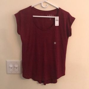 NWT LOFT burgundy tee